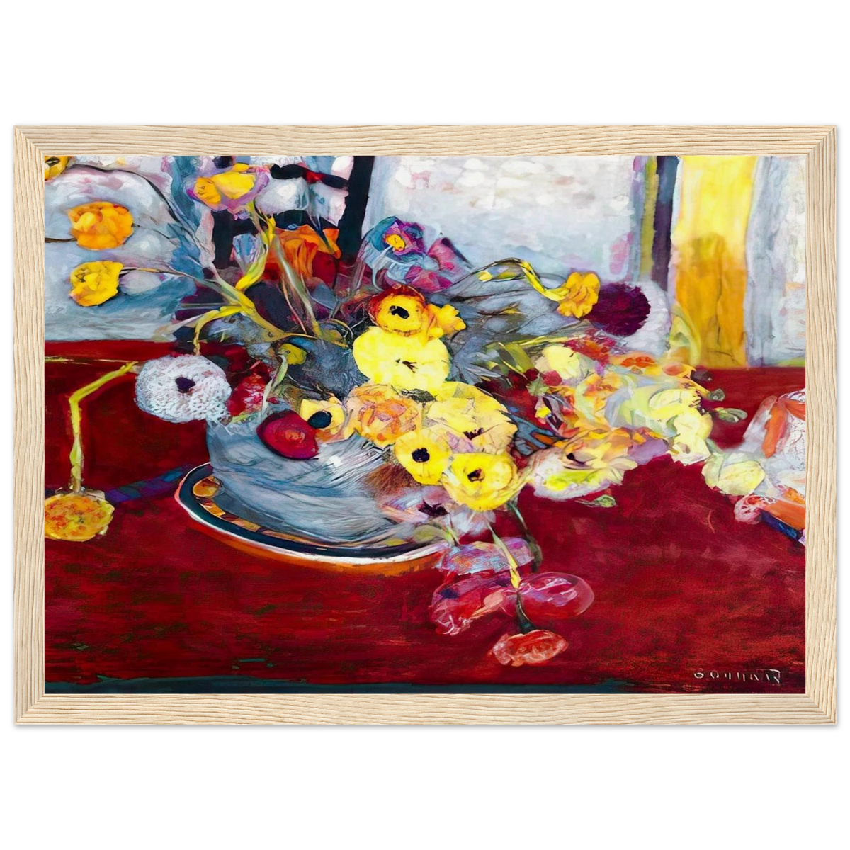 Flowers on a Red Carpet Framed Poster | Pierre Bonnard Framed Prints Wall Art | Pierre Bonnard Shop